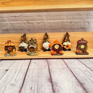 🍂Fall Miniature Gnome Set with Fairy Doors & House - Autumn Decor – 7 Pieces